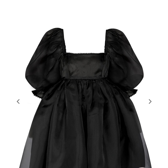 Selkie Black Dress with Puff Sleeves nwot - Picture 4 of 7